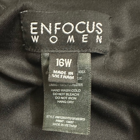 NWT Enfocus Studio Womens Black Wrap Front Shimmer Top Sleeveless Dress Size 16W - Picture 9 of 9